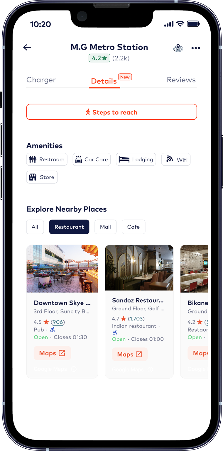 Explore Nearby Places While You Charge