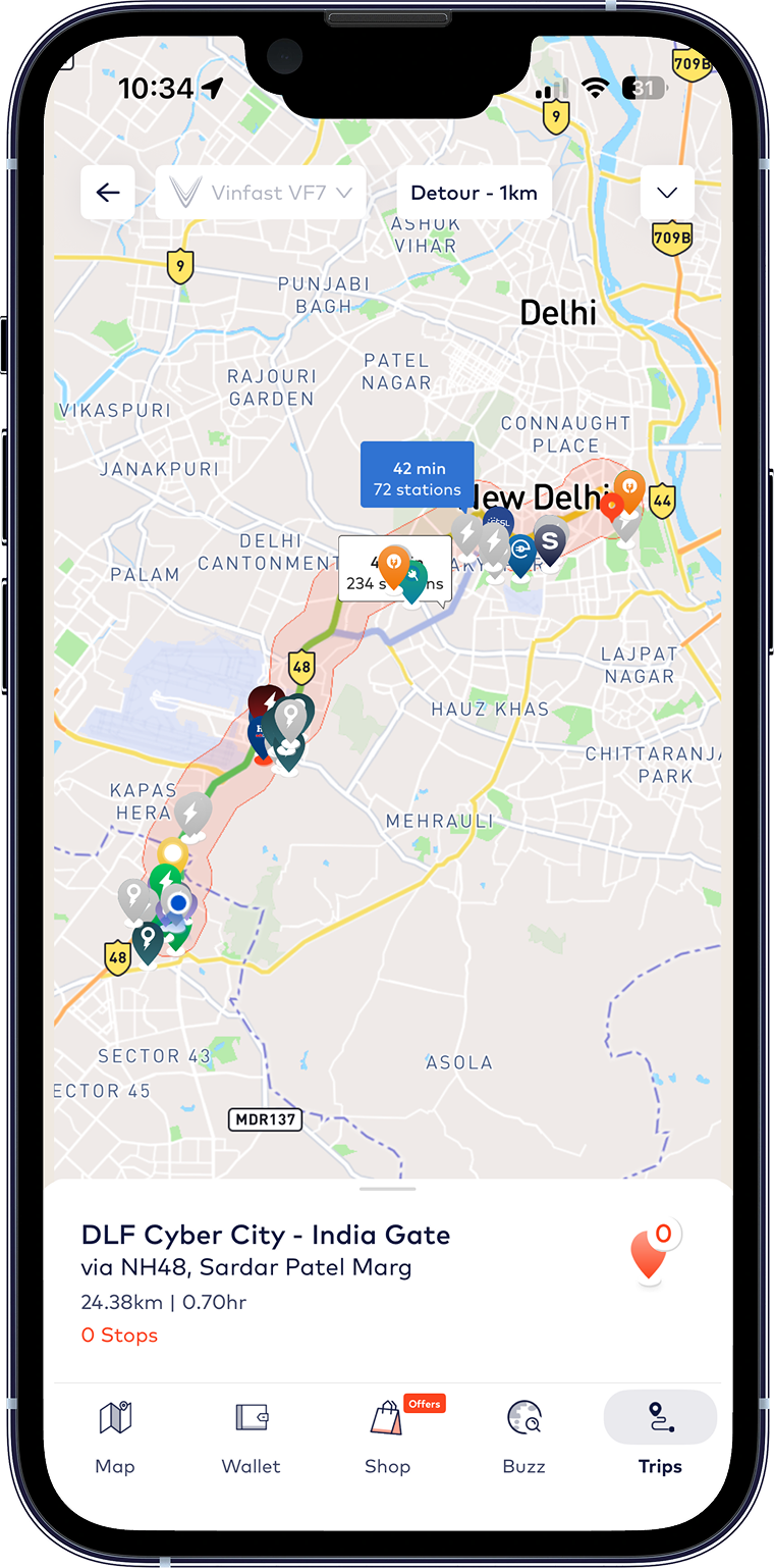 Smart Route Planner with Charging Stops