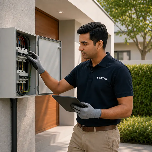 Statiq engineer assessing a site for charger installation