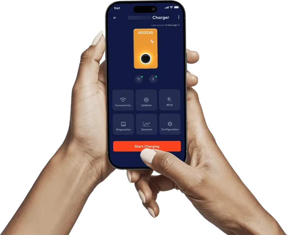 Statiq App charger control screen